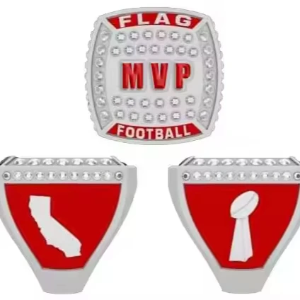 Custom Jewelry Tournament Sports Baseball Football youth Championship Ring With Diamonds For Kids