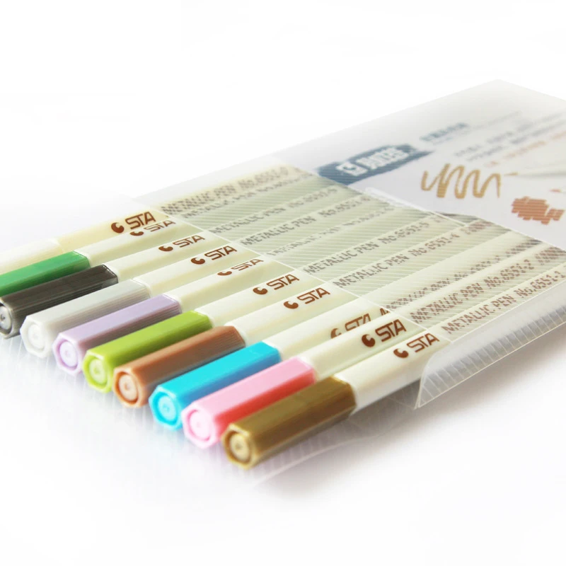 STA 6551 - 10 colours water based cheap promo multi color metallic graffiti marker pen set