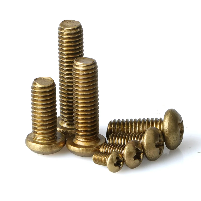 M3 M4 M5 M6 Brass Phillips Cross Pan Head Screw Round Head Machine Screw Metric Thread Cross Recess Bolt