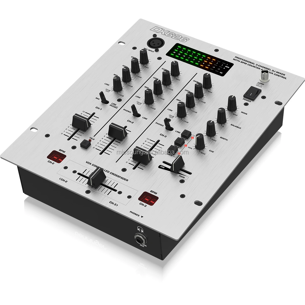 CLMX-DX626 Professional 3-Channel Digital Audio DJ Mixer with BPM Counter and VCA Control DJ Music Mixer Console For Live Show