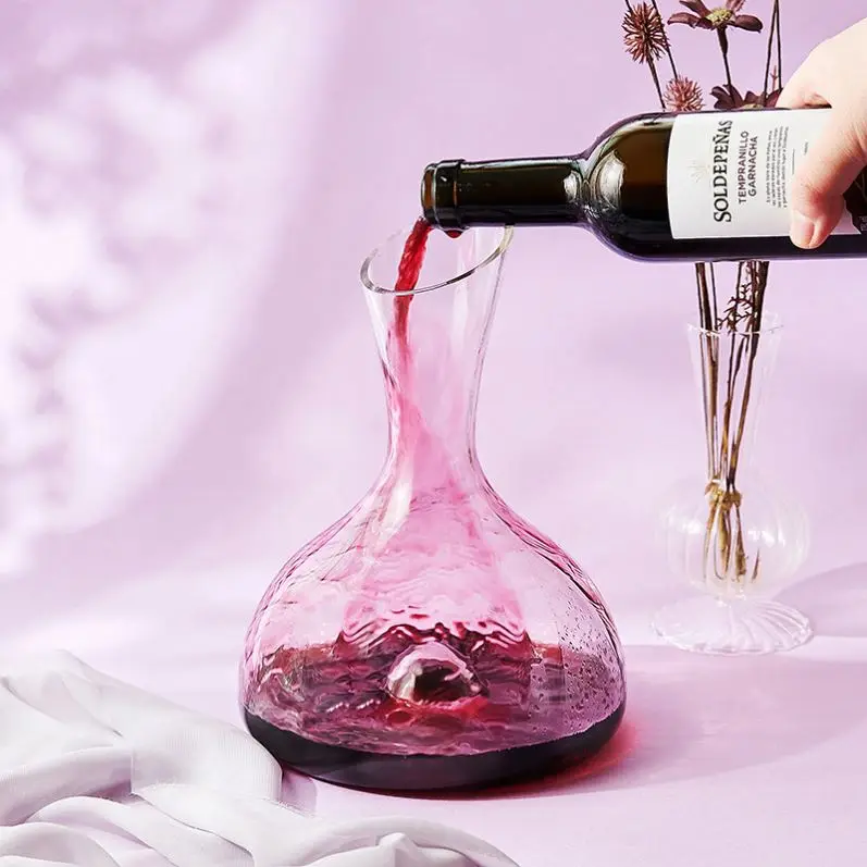 Snw Top Quality Elegant Slanted Rim Red Wine Dispenser Set Wine Glasses Whiskey Wine Decanter