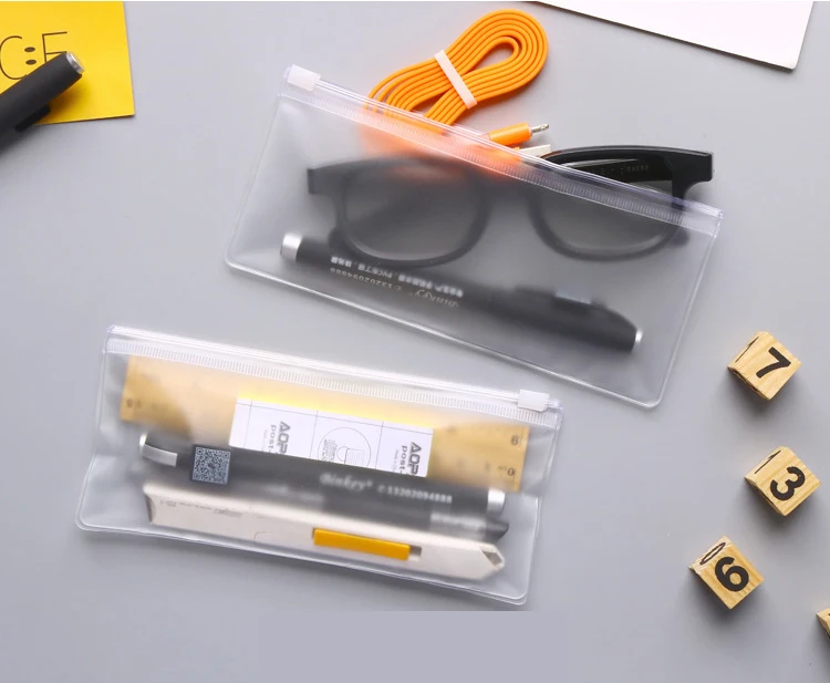 Custom Printing Plastic Zipper Lock Bags For Clothing Cosmetic Lipstick Packaging, Thick PVC Frosted Bag with Zip ring