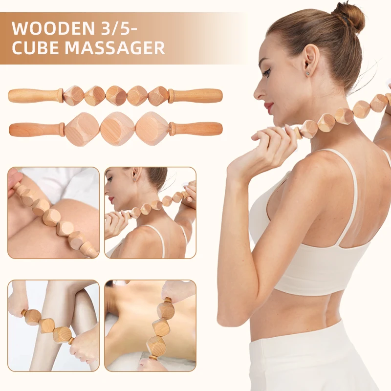Stress-reducing wood therapy for urban white-collar workers Antidepressant wooden massage tool female conditioning