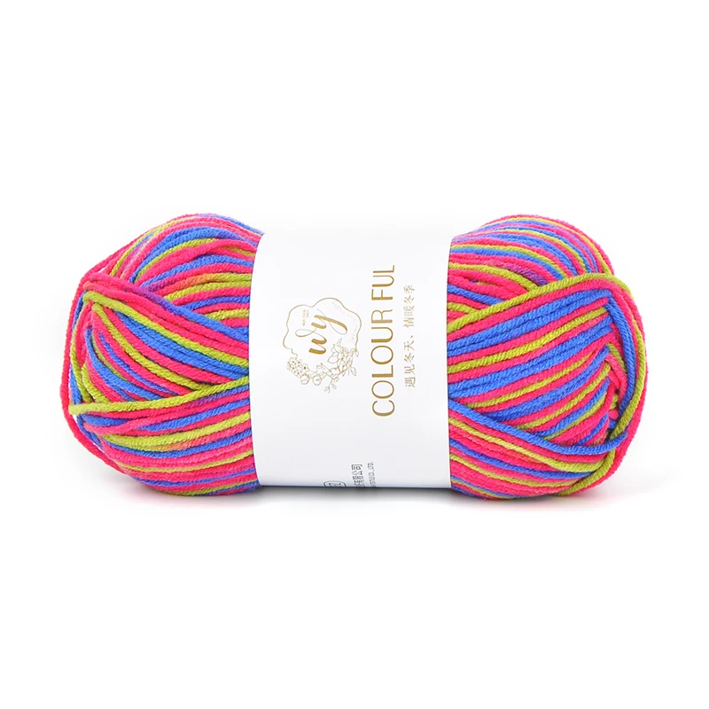 
China Wholesale Hand Knitting Crocheting Worsted High Bulk Fancy Dye 3ply 100% Acrylic Melange Yarn for Weaving Sock 