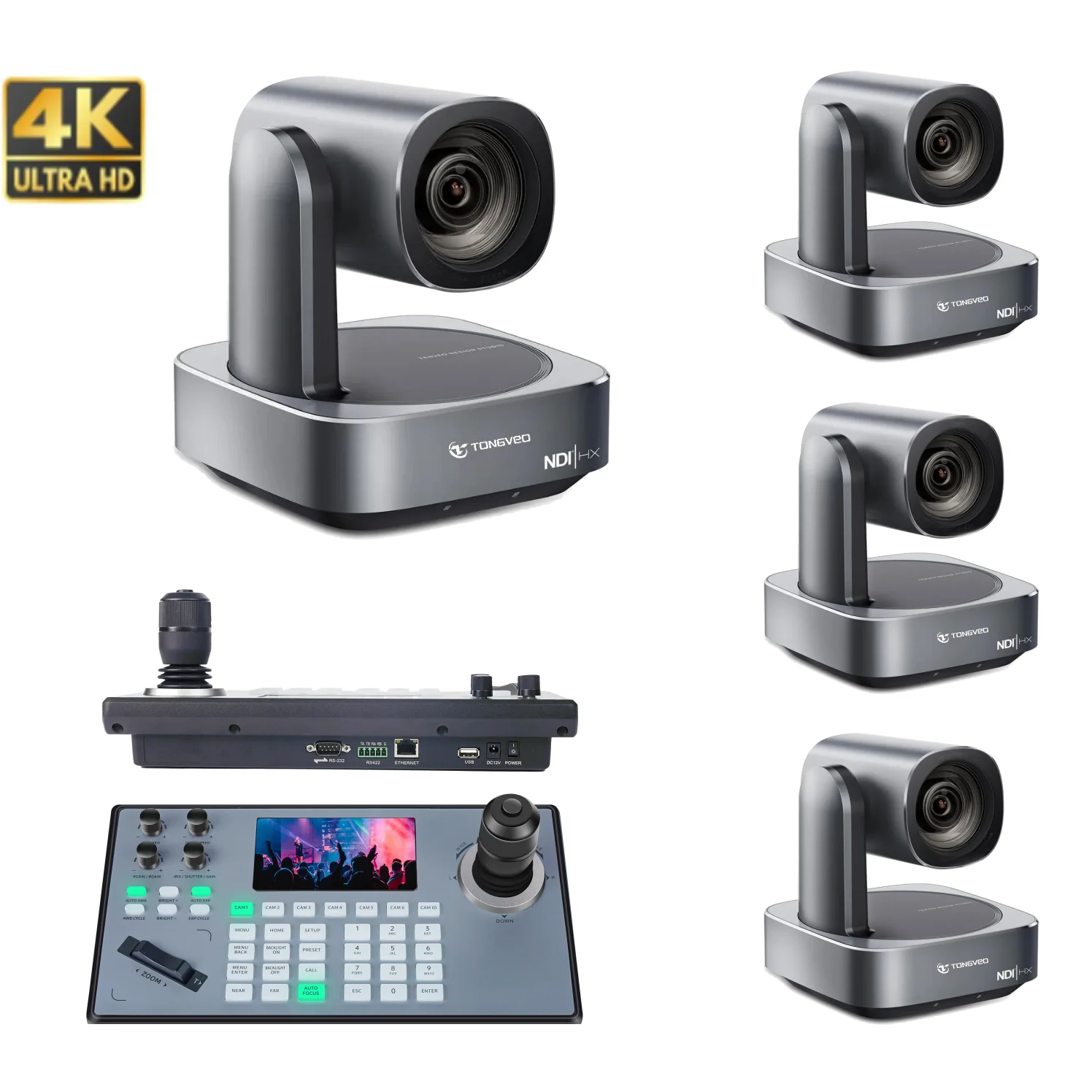 Newest Conference system 12X Optical Zoom UHD 4K Conference PTZ Camera + 4D Joystick Controller for Church Live streaming