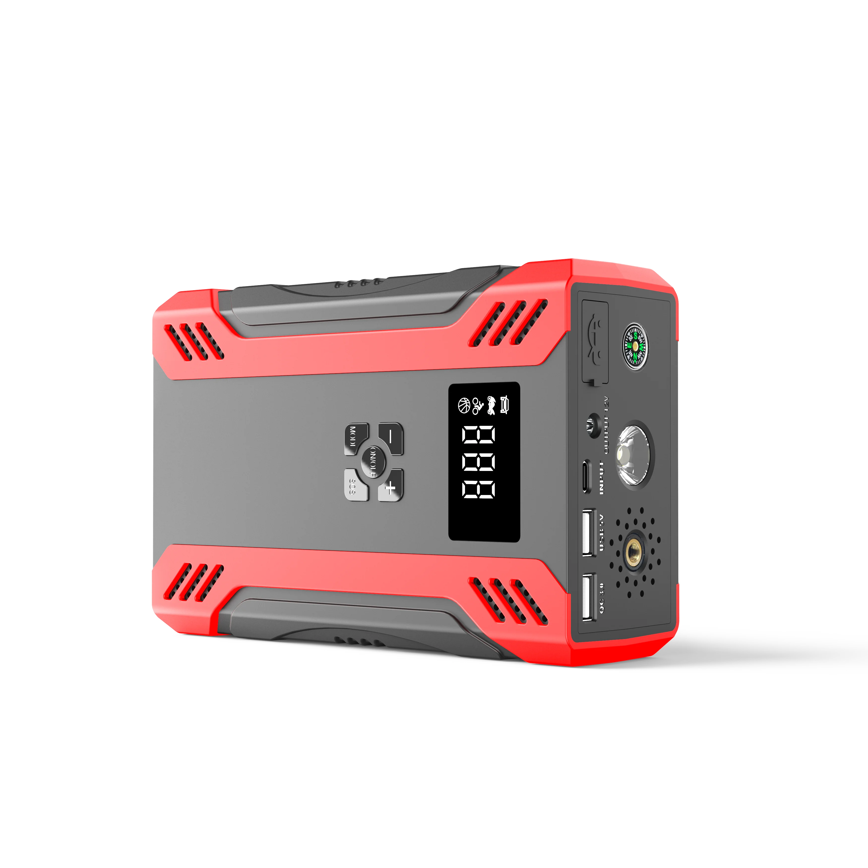 37000mWh Car Jump Starter Portable With Air Compressor 2000A Peak Current Jump Starter Auto Emergency Booster