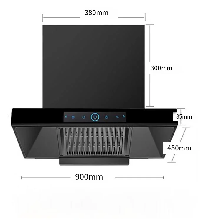 OEM 900mm Double filter intelligent cleaning body feel multi-gear wind speed kitchen hood range hood gas range appliances