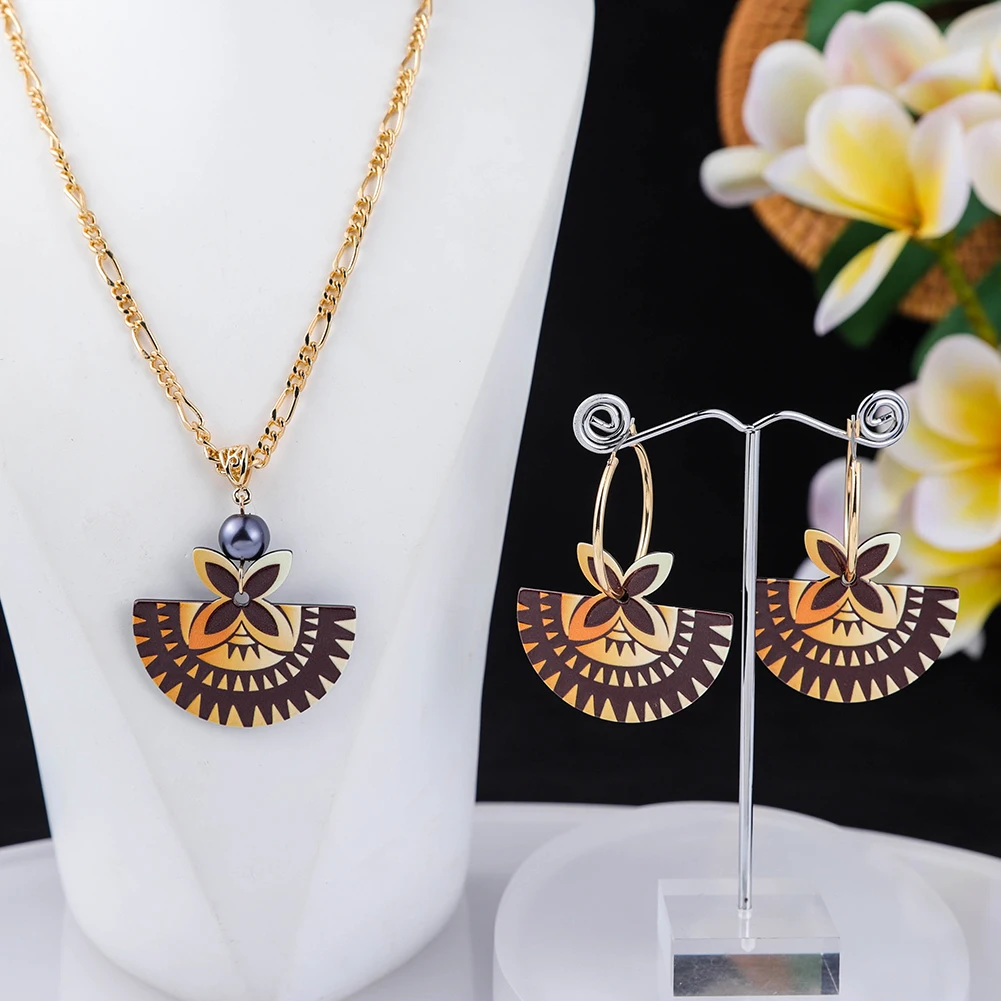 SophiaXuan Yiwu junjian New Arrival Fashion  Acrylic Jewelry Wholesale Polynesian Hawaiian Tribal Earrings