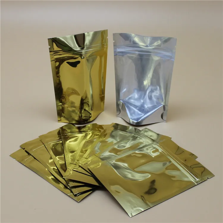 Transparent in one side good quality aluminum foil mylar high barrier material food packaging stand up zipper bag