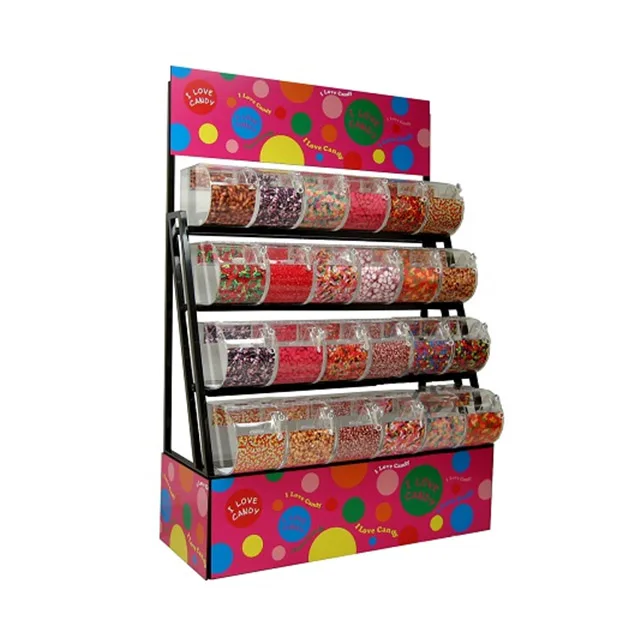 Customized Floor Standing  Metal Candy Display Rack for Candy Store
