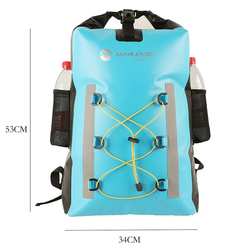 Custom Waterproof Dry Bag Backpack Heavy Duty Roll-Top Closure Floating Bag with Reflective Strip for Outdoor Water Activities