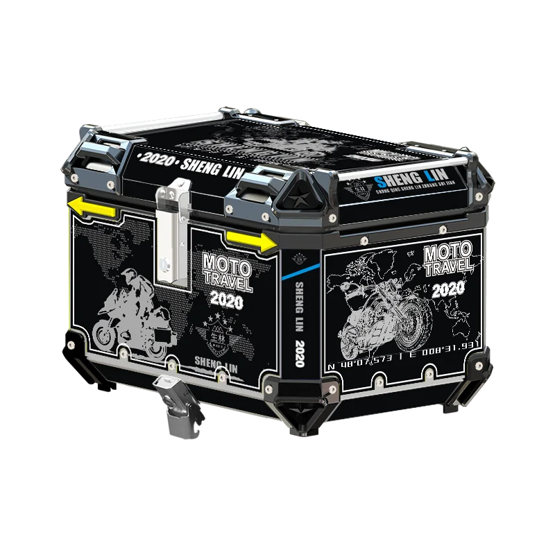 
new product in 2021 Shenglin top case aluminium waterproof motorcycle tail box bag with high quality 