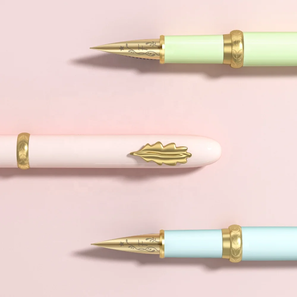  Popular Gift Metal 2 In 1 Ink System Exquisite Pattern Carving Luxury Pretty Fountain Pen With Box