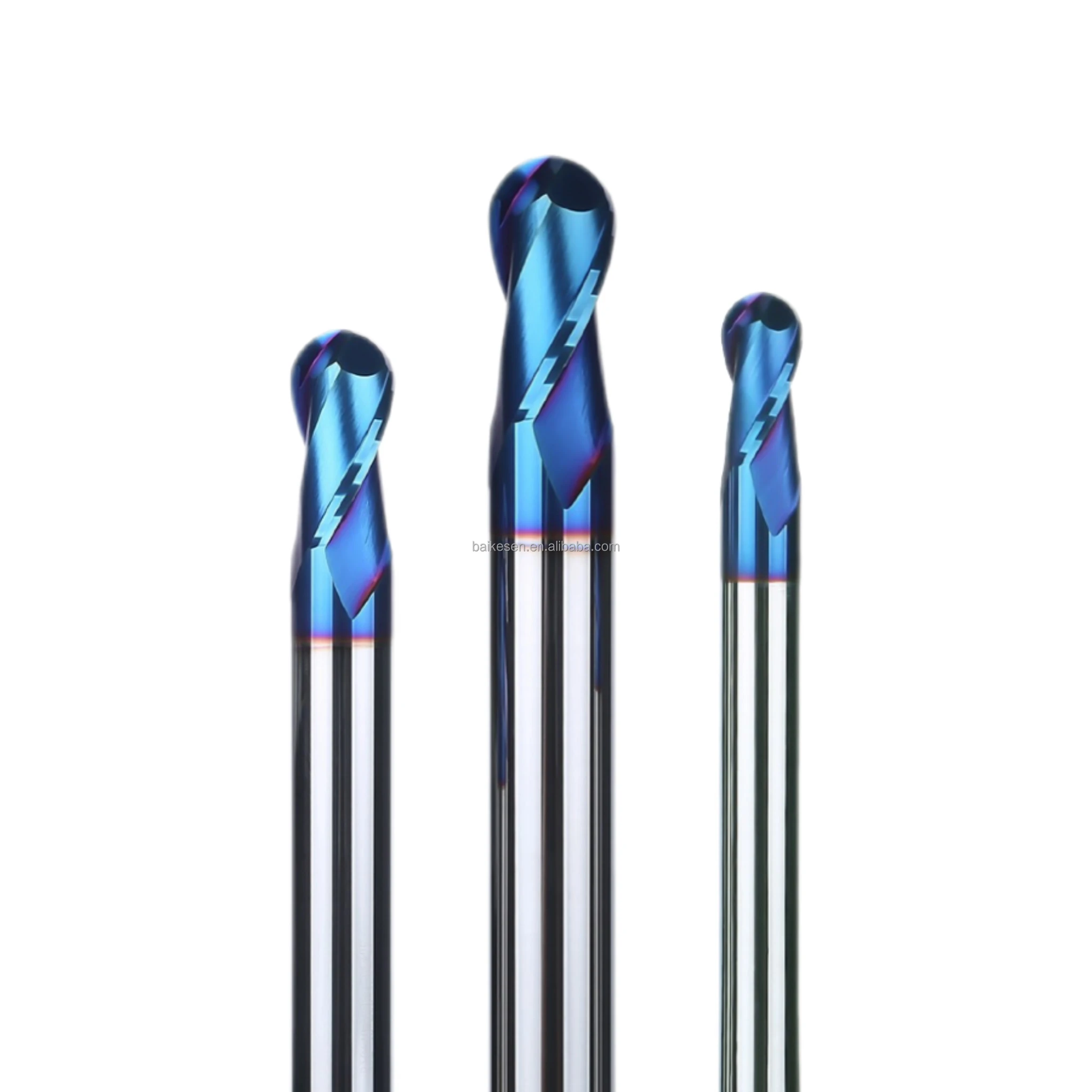 BKS Cemented Solid Carbide Ball Nose End Mill 2 or 4 Flutes Ballnose End Mill Cutter For steel