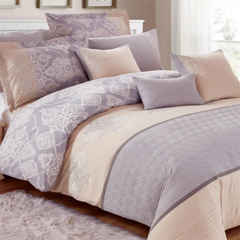 KOSMOS bed linen polyester embroidery lace luxury bed Comforter Set