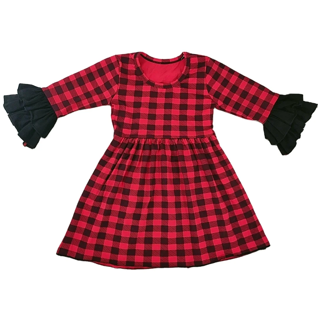 
Wholesale boutique pumpkin printed baby 3 year old girl long bell sleeve cute children clothes halloween dress 