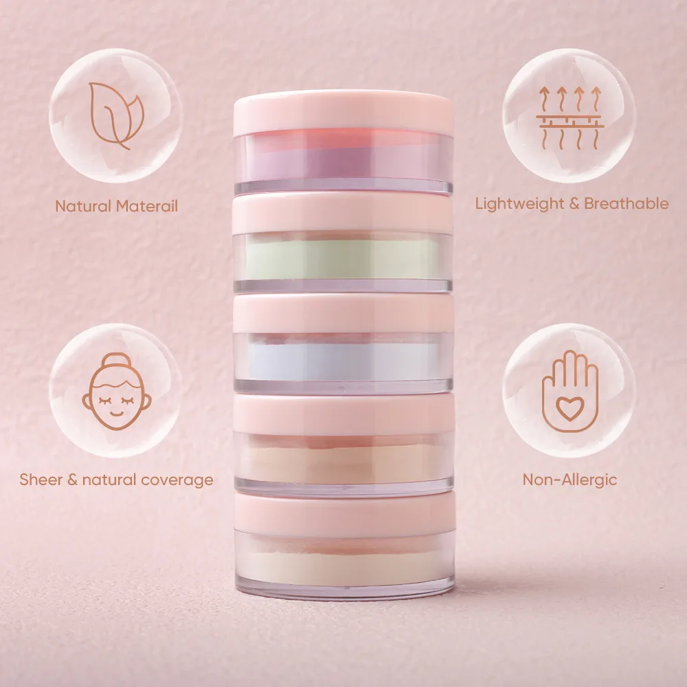 Makeup Waterproof 5 Colors Matte Face Base Makeup Loose Powder Private Label Oil Control Loose Setting Powder
