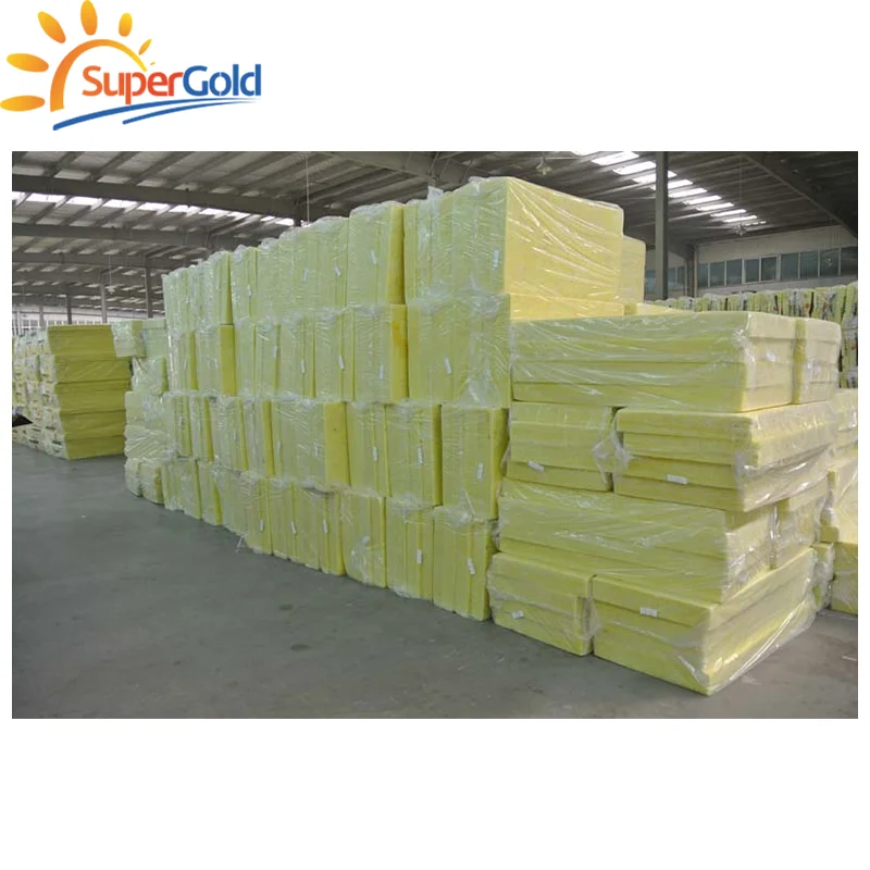 Supergold 32-64kg/m3 density fiber glass wool board for sandwich panels