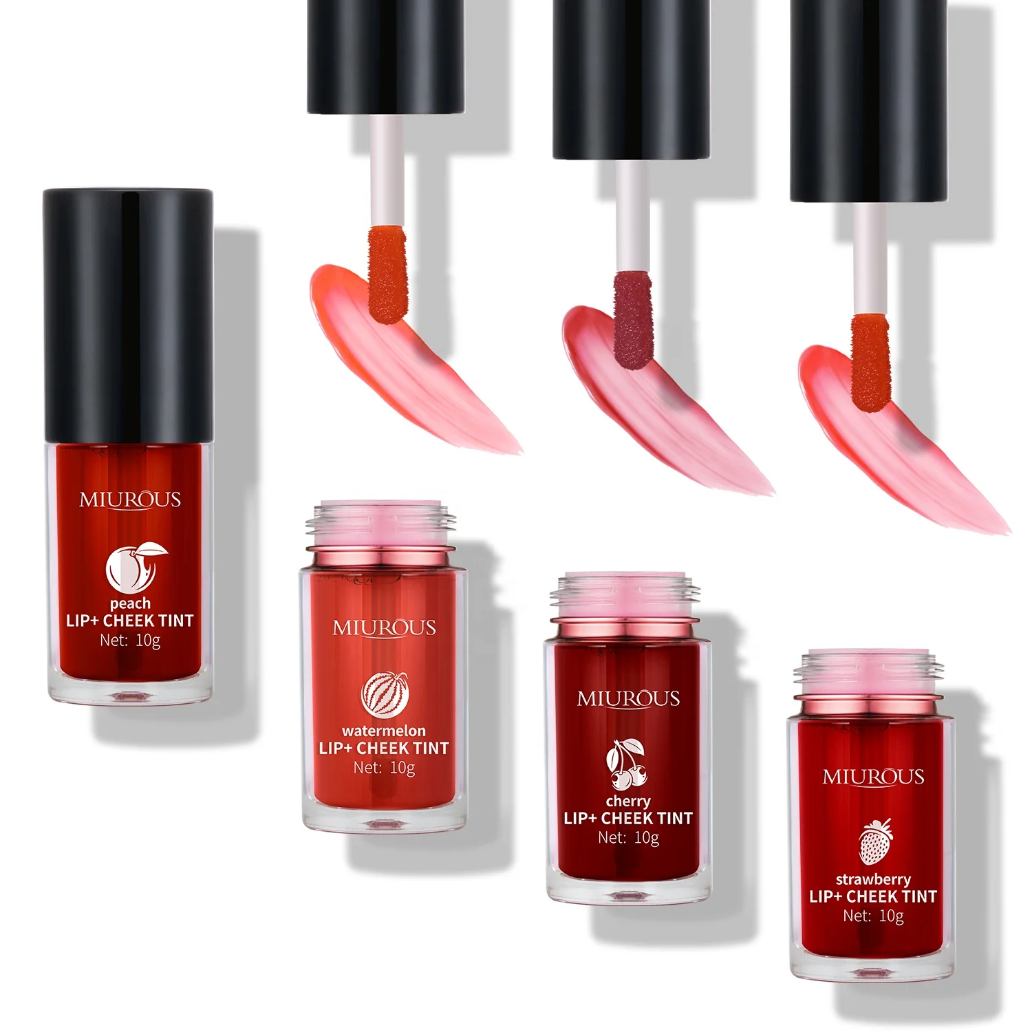 ODM OEM Vegan Fruit Flavor Collagen Hyaluronic Lip Stain Non Stick Cup Long Lasting Matte Water Lip Cheek Tint
