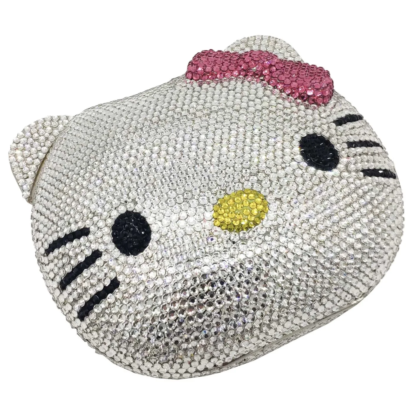 
Evening Party Purse Factory Wholesales Luxury Fully Crystal Rhinestone Clutch Evening Bag For Formal Party 3D cat Purse 