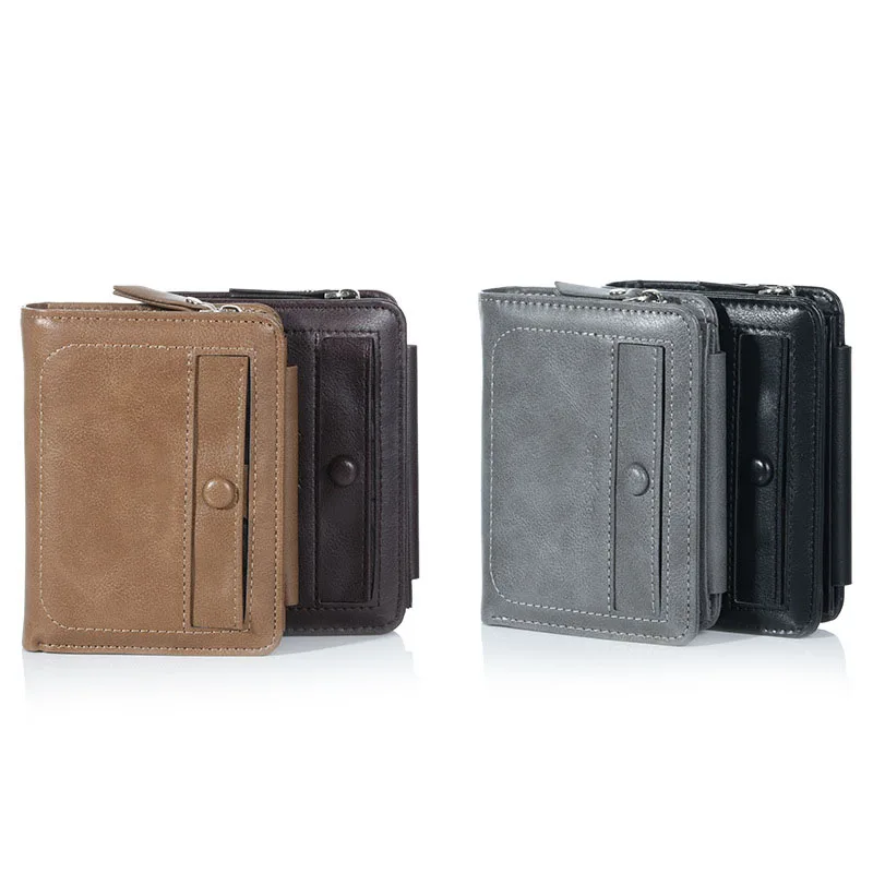 RU High Quality PU Leather Holder Man Passport Portable Classic Multifunctional Card Wallets for Men