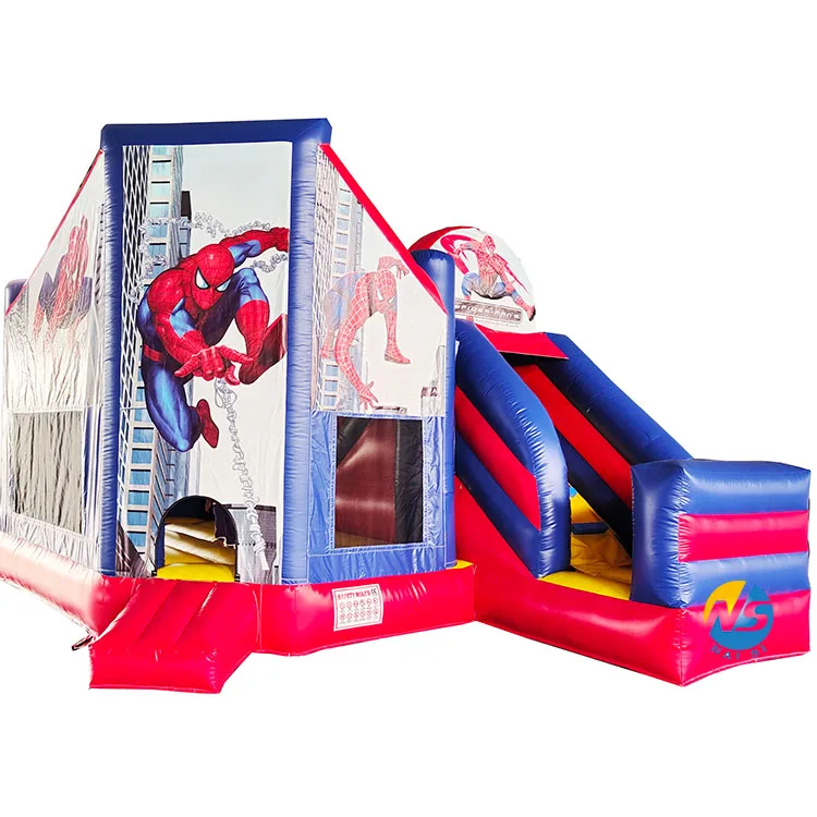 Inflatable Bouncer Bouncy Spider Man moonwalks Spider-Man Jumping Castle Moon Spiderman Bounce House Combo With Slide