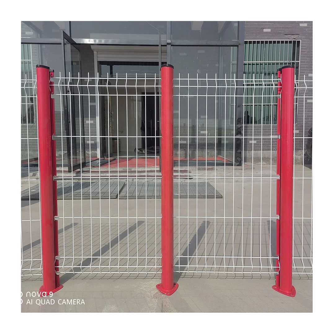 Hot Sale Powder coated 3D Curved Welded wire mesh panel fence Garden  Fence with peach post