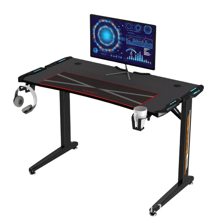 Travelcool Fashion Cool RGB Gaming Table Competitive Hotel Gaming Table Carbon Fiber Texture Anchor Computer Table