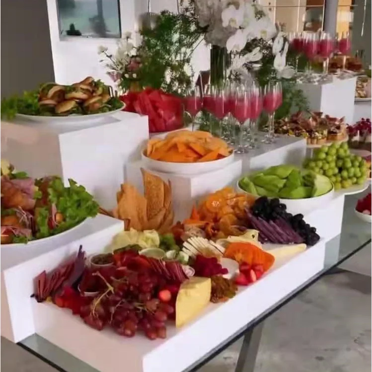 Свадебные принадлежности, центральные части стола, Квадратная Белая подставка для пончиков, акриловые подставки для тортов, украшение для свадебной сцены