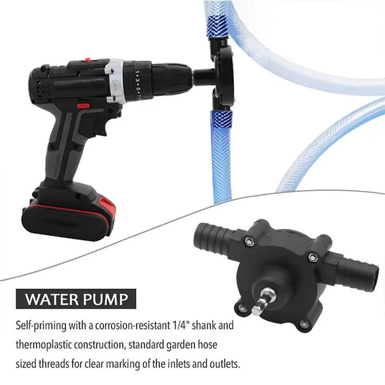 mini self priming oil fluid water transfer pumps hand drill transfer air pump portable electric powered drill pump