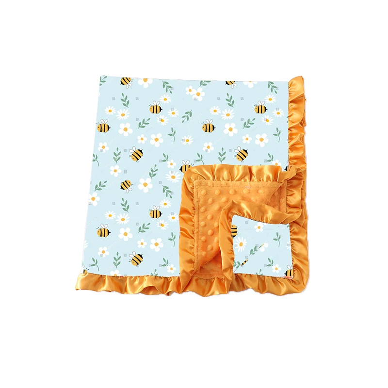 Cow Western Mexican Serape Ruffle Double Layers Minky 90* 110CM Jersey Knitted Baby Blankets organic baby swaddles new style