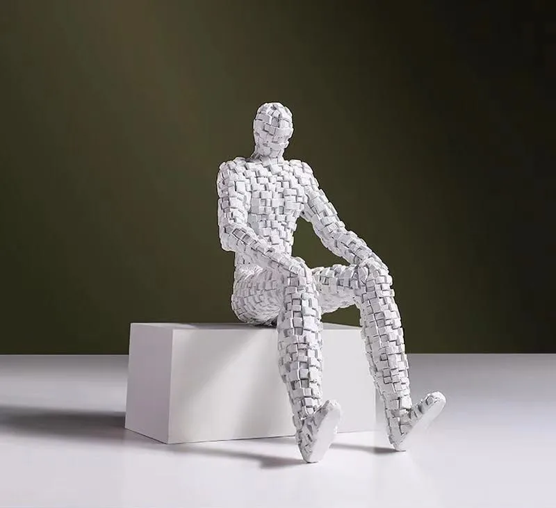 2022 Nordic Hotel Personality Furnishings Mosaic Abstract Characters Resin Home Decoration