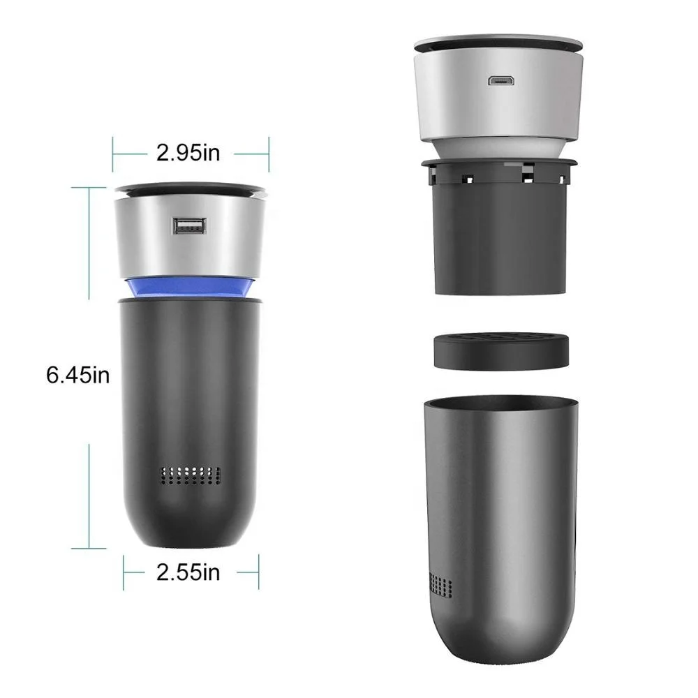 Портативный автомобильный очиститель воздуха с usb, очиститель воздуха hepa