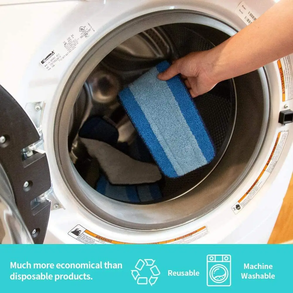 Adapted to Bona Mop Cloth Replacement Head Plate Pasting Microfiber Mop Cloth Blue Striped Reusable Cleaning Mop Pads