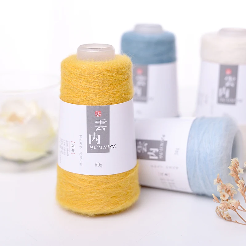 
Yarncrafts Warm fancy Knitting fluffy Wool Nylon Blend Elastic filament viscose Yarn for Sock Shawl 