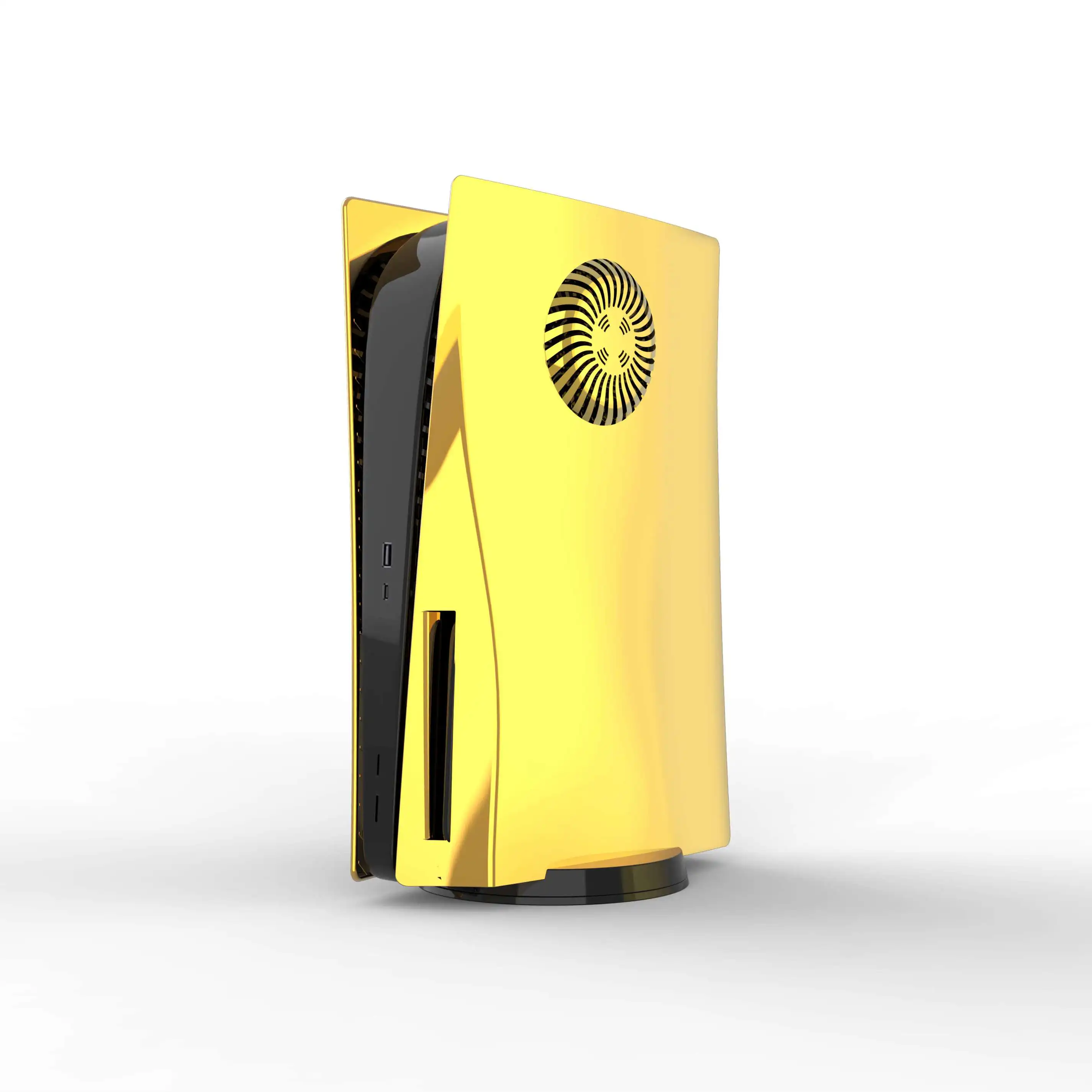 Hard Plastic faceplate New Chrome plated golden surface faceplate/shell with vent For PS5 console
