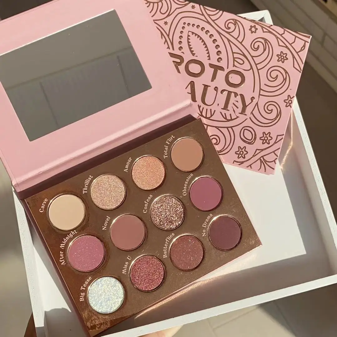 12 Colors Fusion Makeup Eyeshadow Pallete Highlighter Shimmer Make up Pigment Eyeshadow Palette Cosmetics