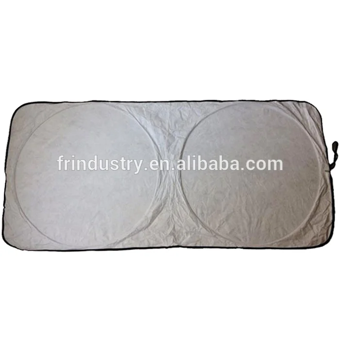 Double round circles shape car window sunshade fast delivery plain white color car windshield sun shade