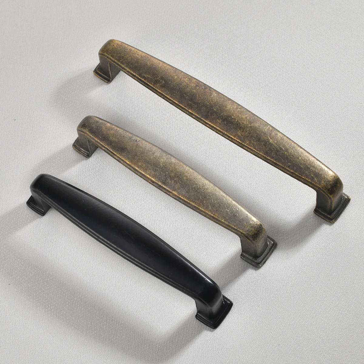 Drawer Cabinets Wardrobe Door Handle Accessories Style Three Fixed Antique Zinc Alloy New Chinese Iron Kitchen Furniture Handle