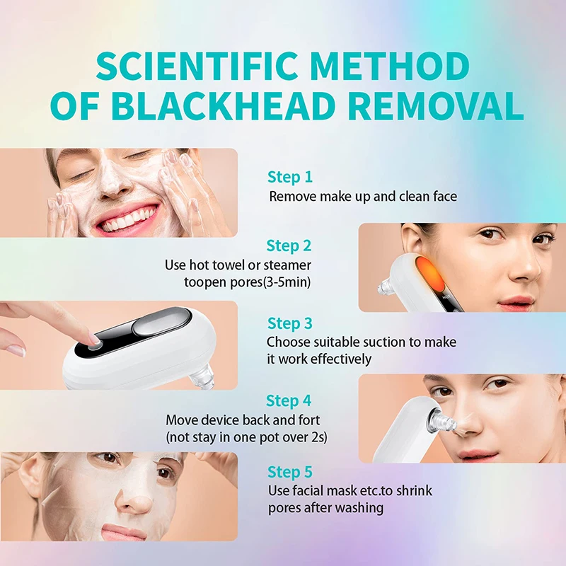 Unique Woodpecker Design 42 Celsius Degree Electric Small Heating Blackhead Remover Vacuum Pore Cleaner