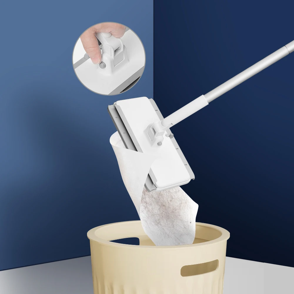 BOOMJOY Wholesale Dry Wet Disposable Flat Mop And Refill Set Floor Multi-Surface Sweeping Kit Flat Dust Mop Cleaning Floor