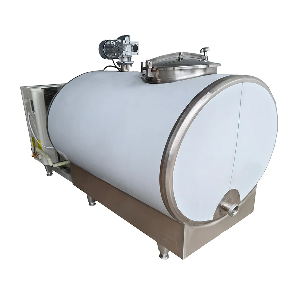 Large Milk Refrigeration Tank Fresh Juice Preservation Tank Stainless Steel Horizontal Refrigerated Transport Tanks