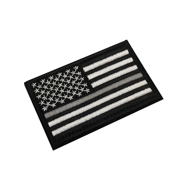 Customized Embroidered Brand Appliques Patches  American Flag Patches Personalized Hook and Loop Embroidery Patch For Clothing