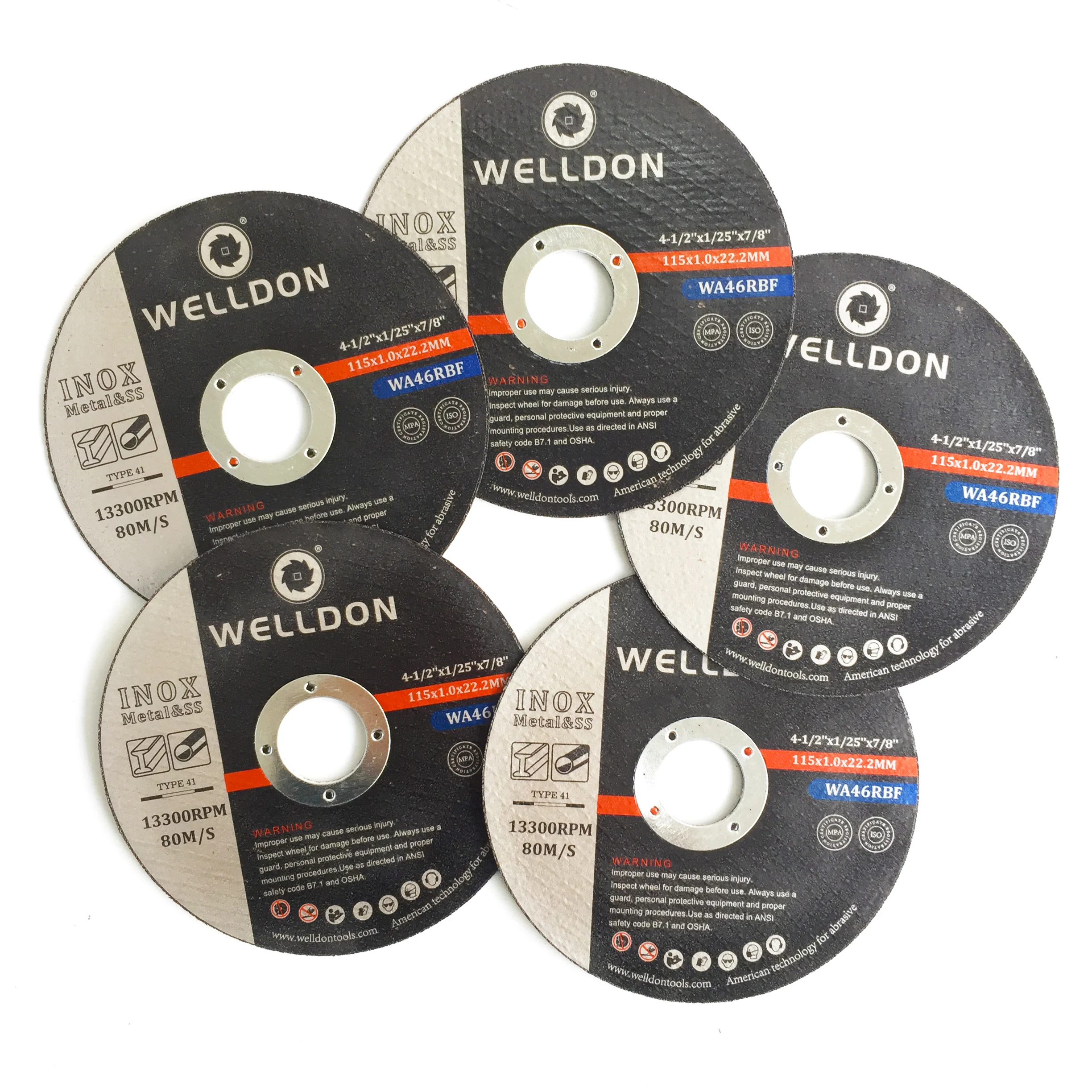 Ultra thin resign cut disks 4.5 inch 4.5inch ss 1.6mm off wheel t41 the flat shape for pipe abra size 115x1mm to