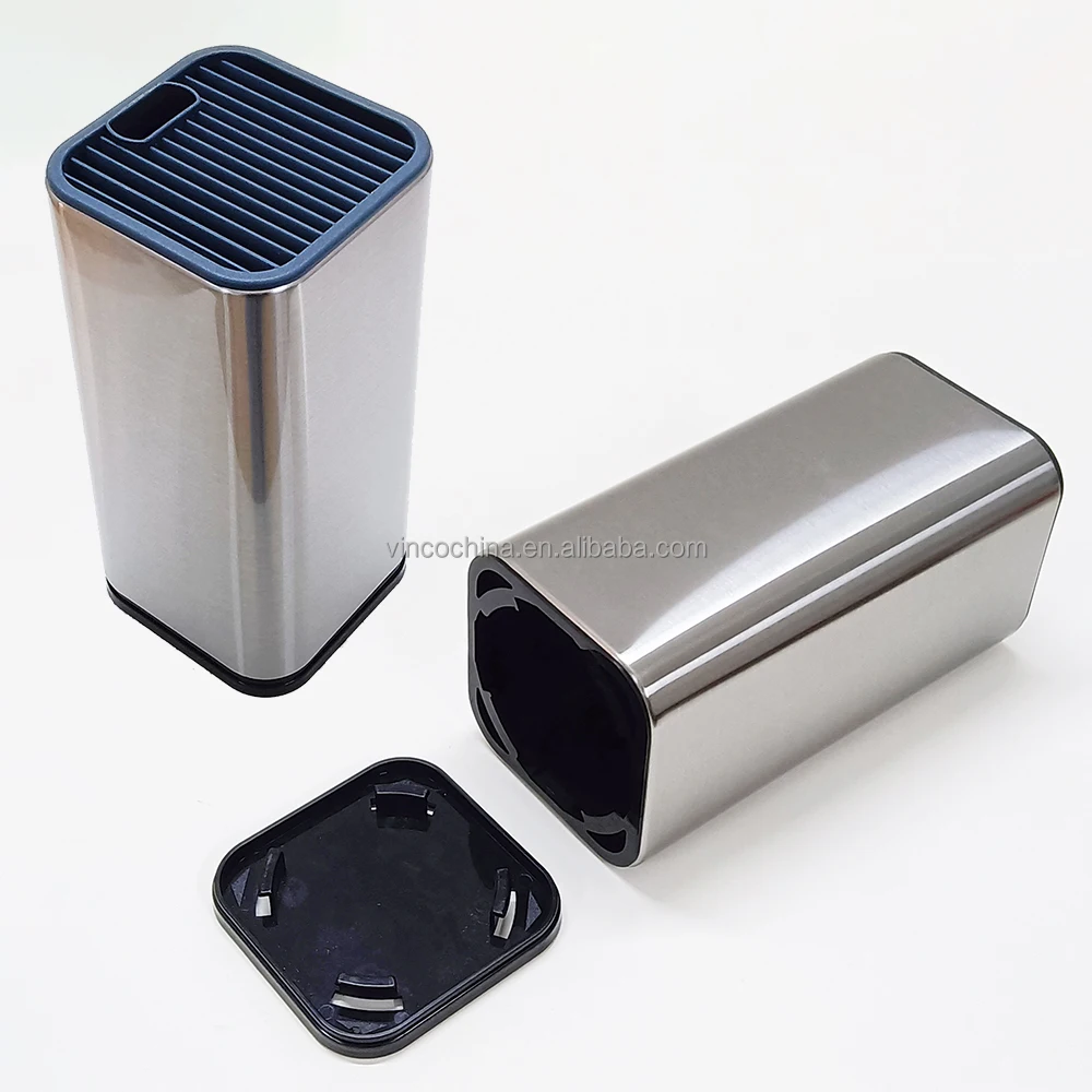 Rotating detachable easy to clean Fingerprint-proof Coated Stainless Steel Universal Knife Block Holder