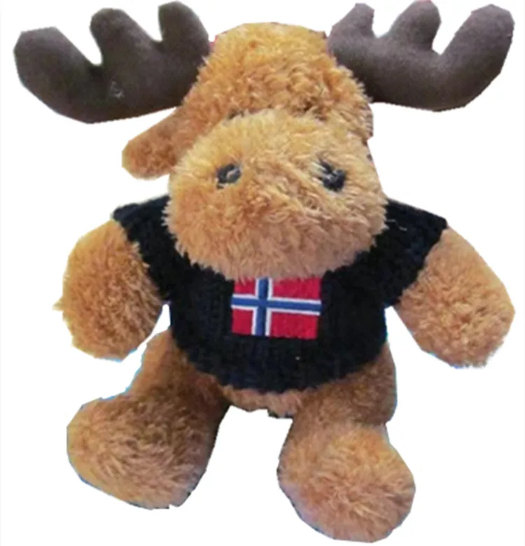 Nice Plush Moose with Tee, Soft plush moose with sweater for Norway ,Sweden,Finland