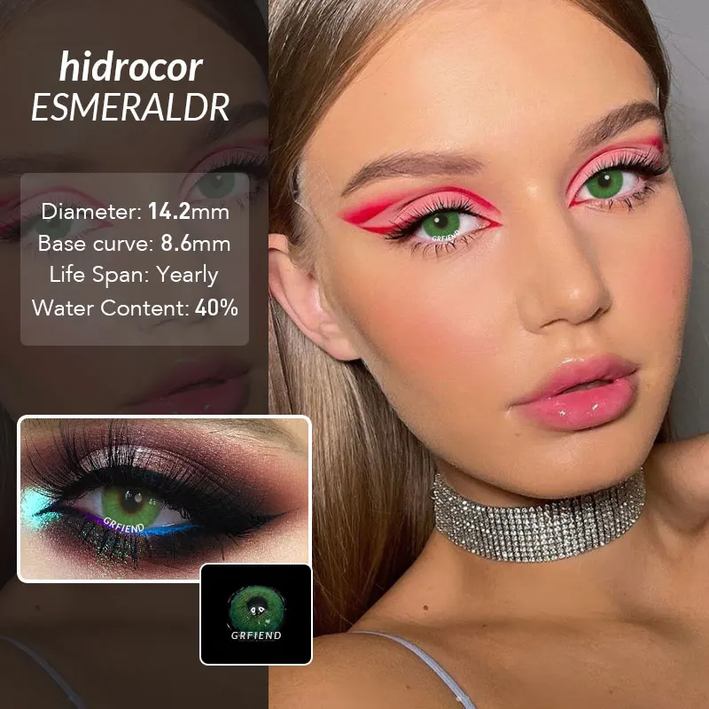Hidrocor Hi10 14.2Mm Esmeraldr Color Len Contacts Natural Len De Contacto Yearly Lentes Wholesale Yearly Color Lens