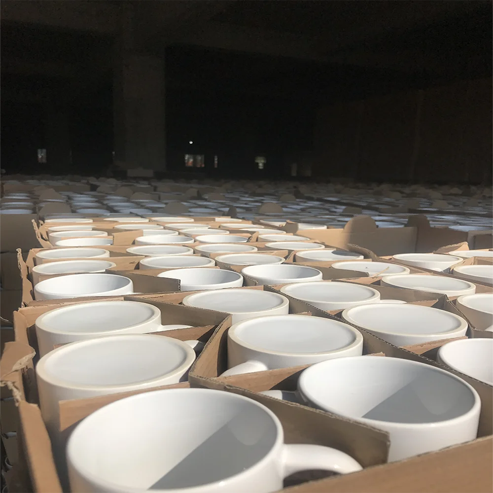 SUBLANK Ceramic Coffee Mugs Blank Custom For Coated Cup Porcelain Wholesale With Handle Plain 15oz Sublimation White Mug