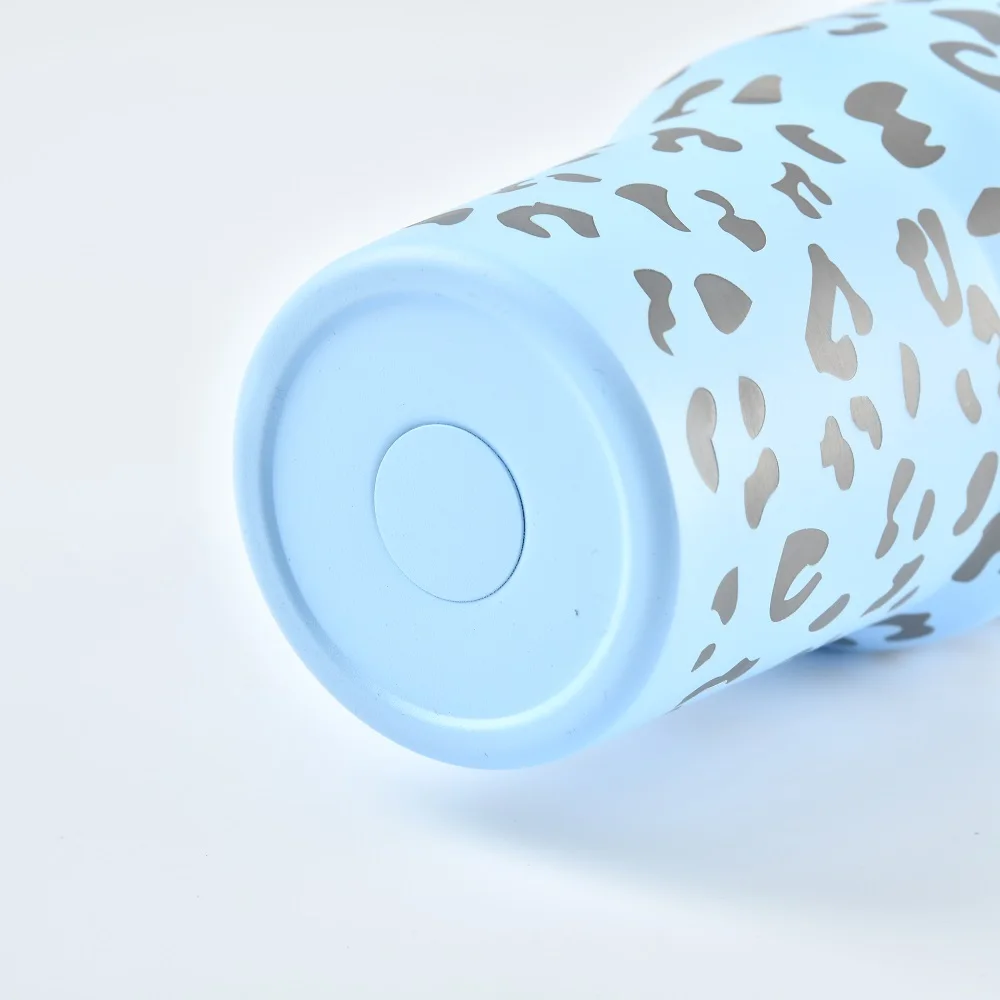 USA warehouse Stainless Steel Insulated Travel Water Tumbler Ice-flow Quencher Sublimation Leopard 40oz Tumbler with Handle