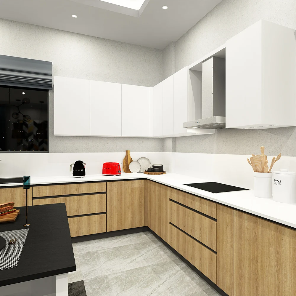 New model glass door wall cabinet used modern pvc film door kitchen cabinet for sale